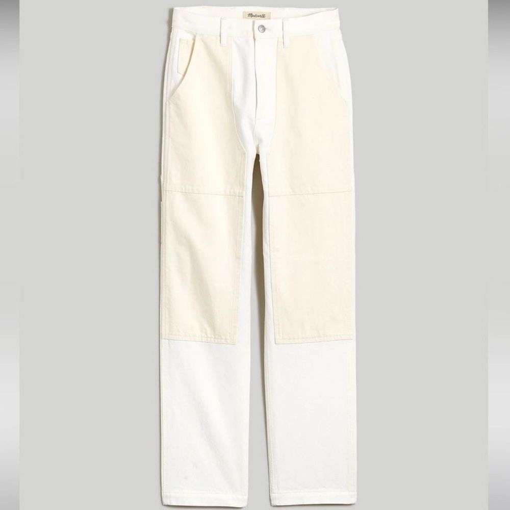Madewell NWT Perfect Vintage Straight Jeans Size 32: Two-Tone Workwear Edition